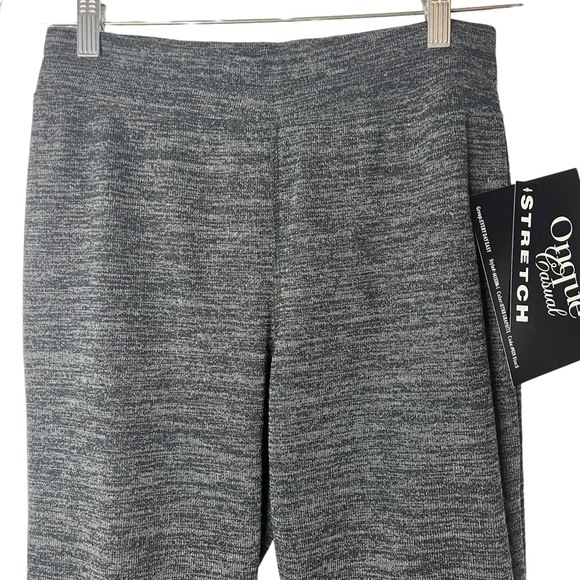 On Que Casuals Charcoal Heather Gray Pull on Knit stretch Pants - Picture 3 of 11